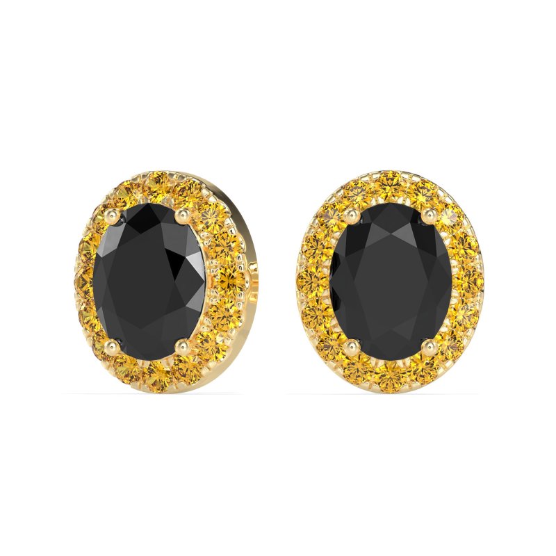 Classic Oval Halo Stud Earrings