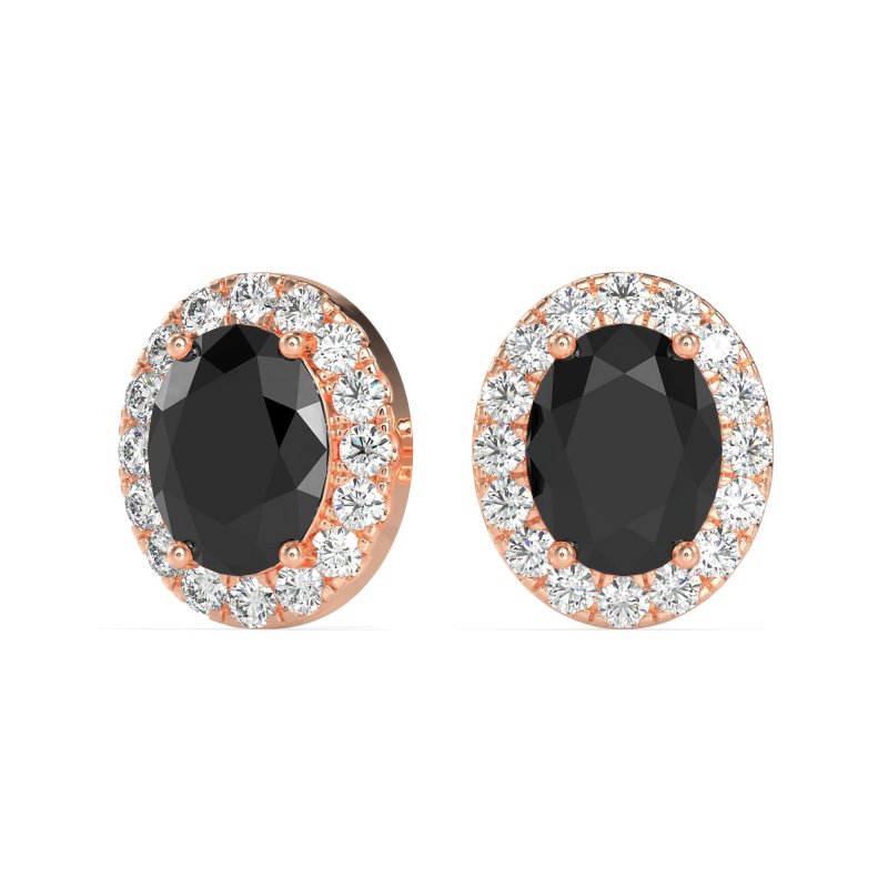 Classic Oval Halo Stud Earrings