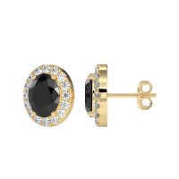 Classic Oval Halo Stud Earrings