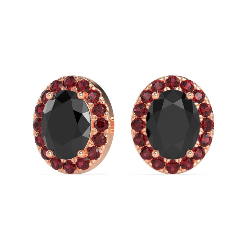 Classic Oval Halo Stud Earrings