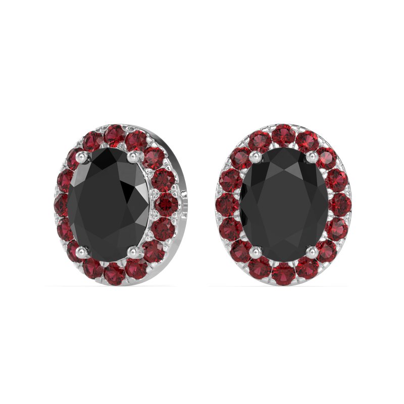 Classic Oval Halo Stud Earrings