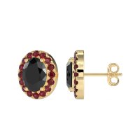 Classic Oval Halo Stud Earrings