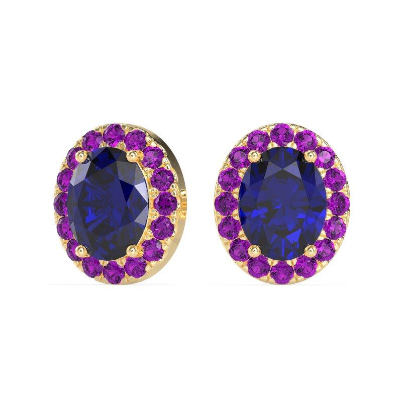 Classic Oval Halo Stud Earrings