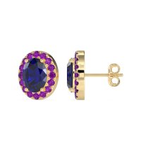 Classic Oval Halo Stud Earrings