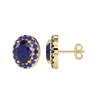 Classic Oval Halo Stud Earrings
