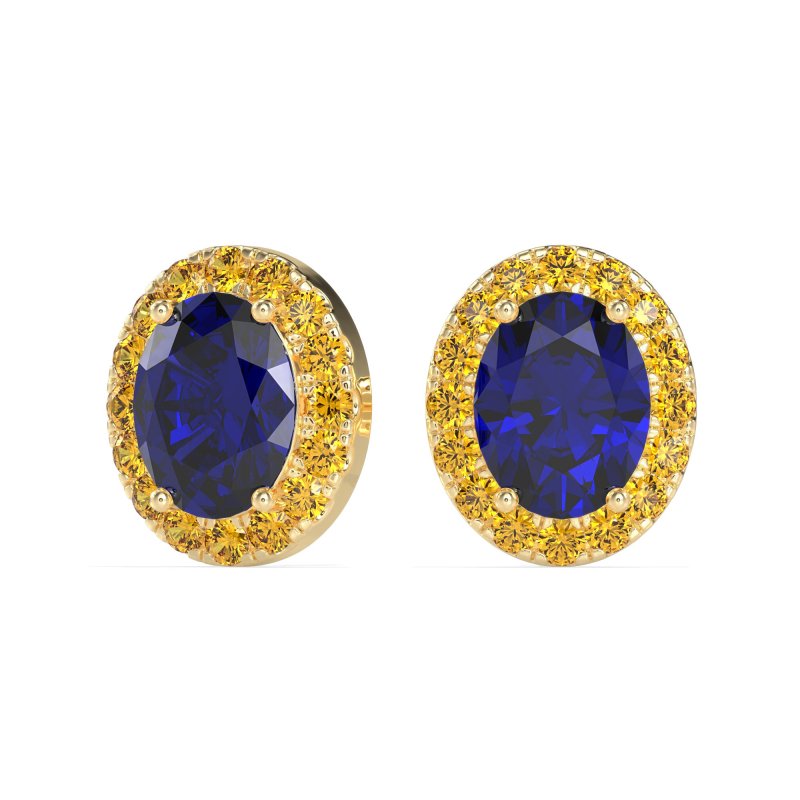 Classic Oval Halo Stud Earrings