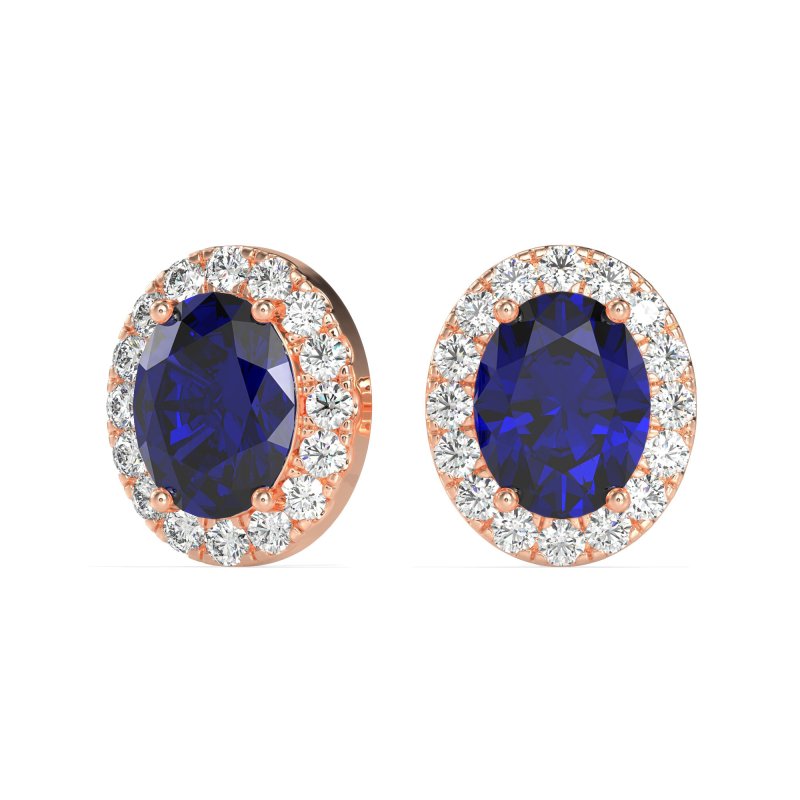 Classic Oval Halo Stud Earrings