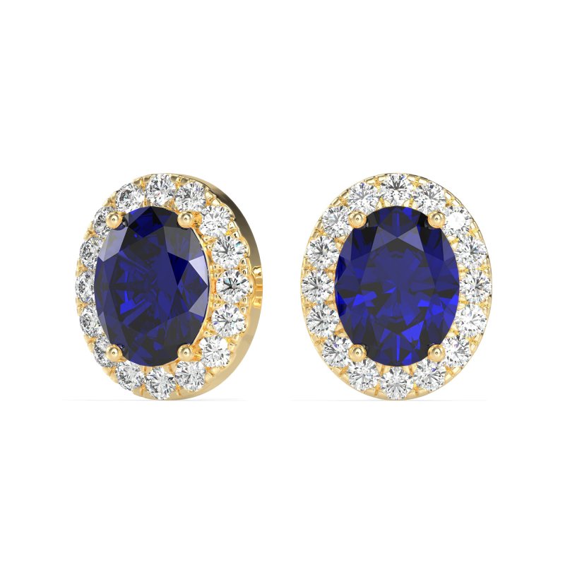 Classic Oval Halo Stud Earrings
