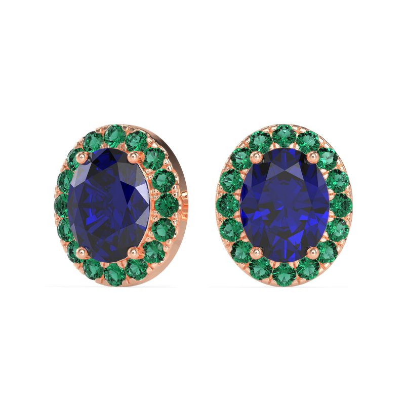 Classic Oval Halo Stud Earrings