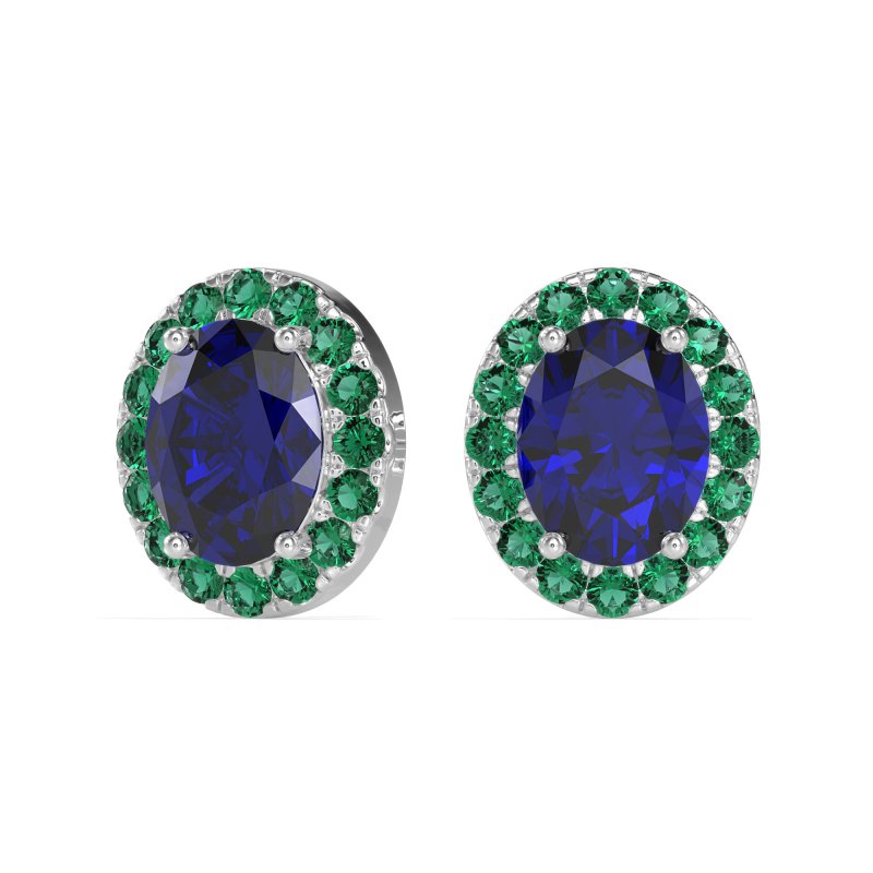 Classic Oval Halo Stud Earrings