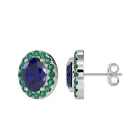 Classic Oval Halo Stud Earrings