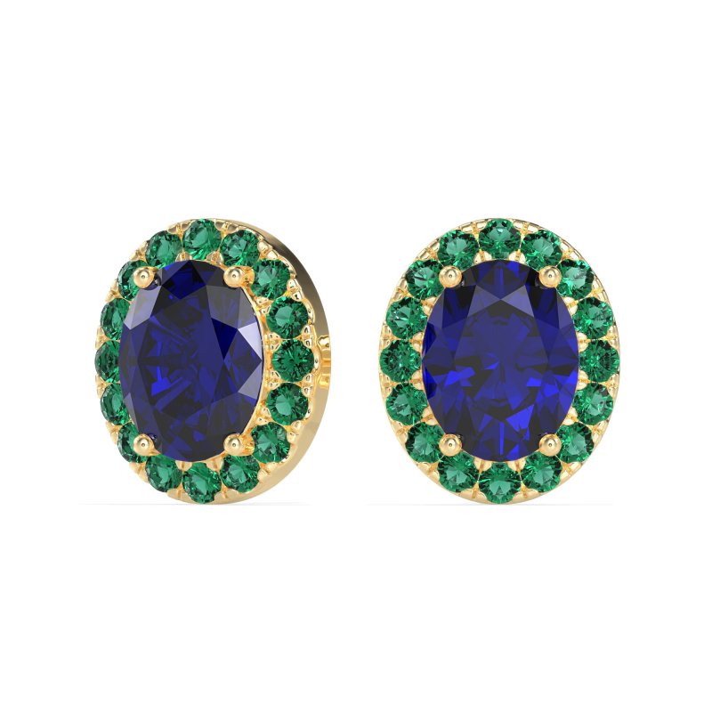 Classic Oval Halo Stud Earrings