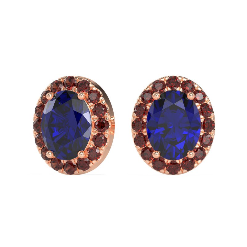 Classic Oval Halo Stud Earrings