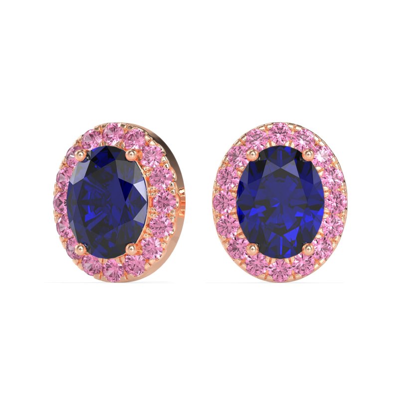 Classic Oval Halo Stud Earrings