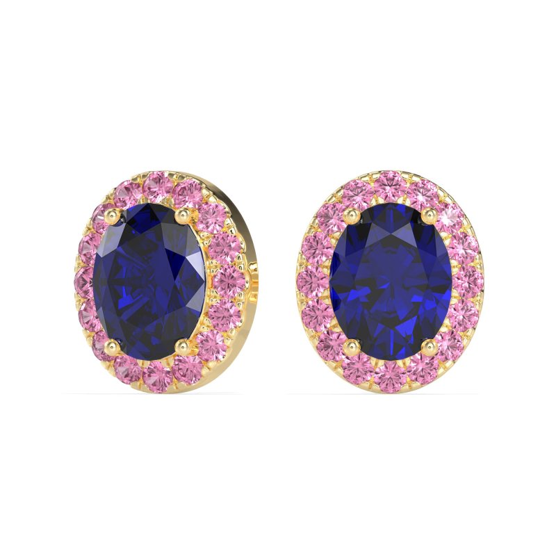Classic Oval Halo Stud Earrings