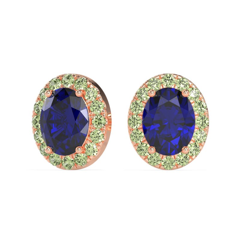 Classic Oval Halo Stud Earrings
