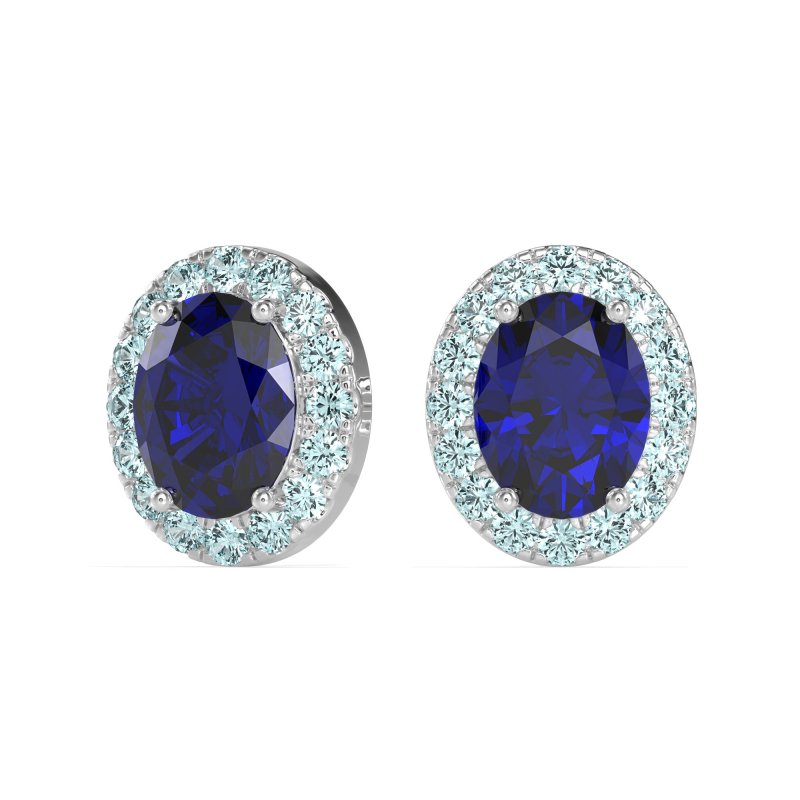 Classic Oval Halo Stud Earrings
