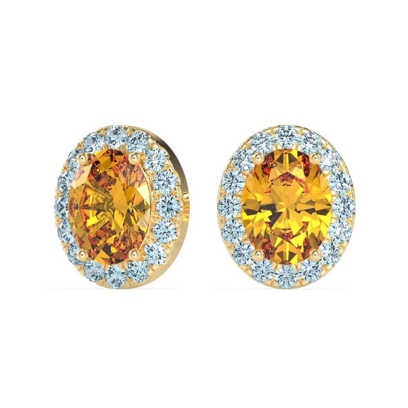 Classic Oval Halo Stud Earrings