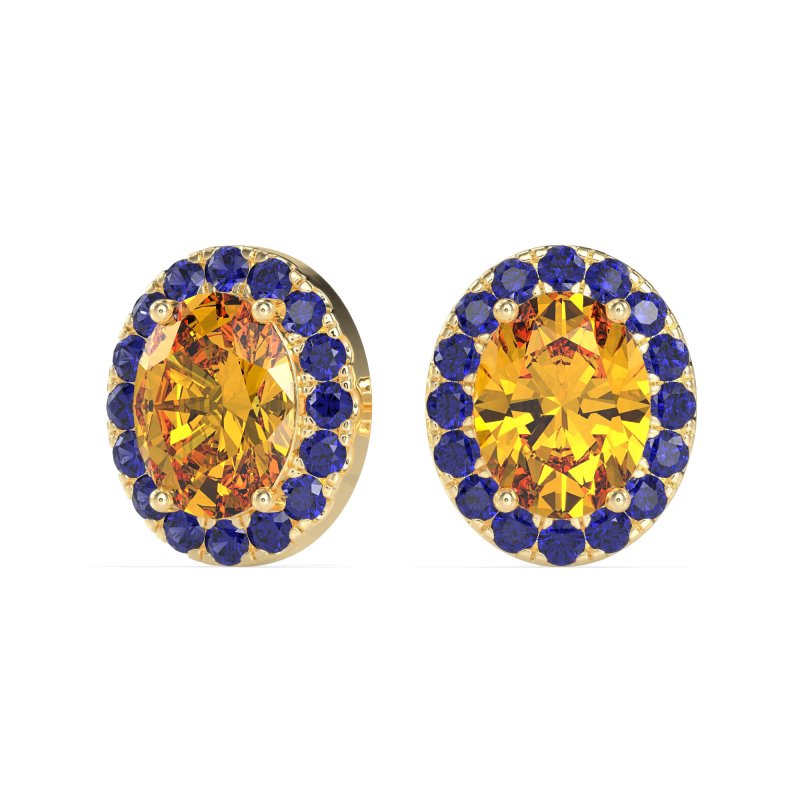 Classic Oval Halo Stud Earrings