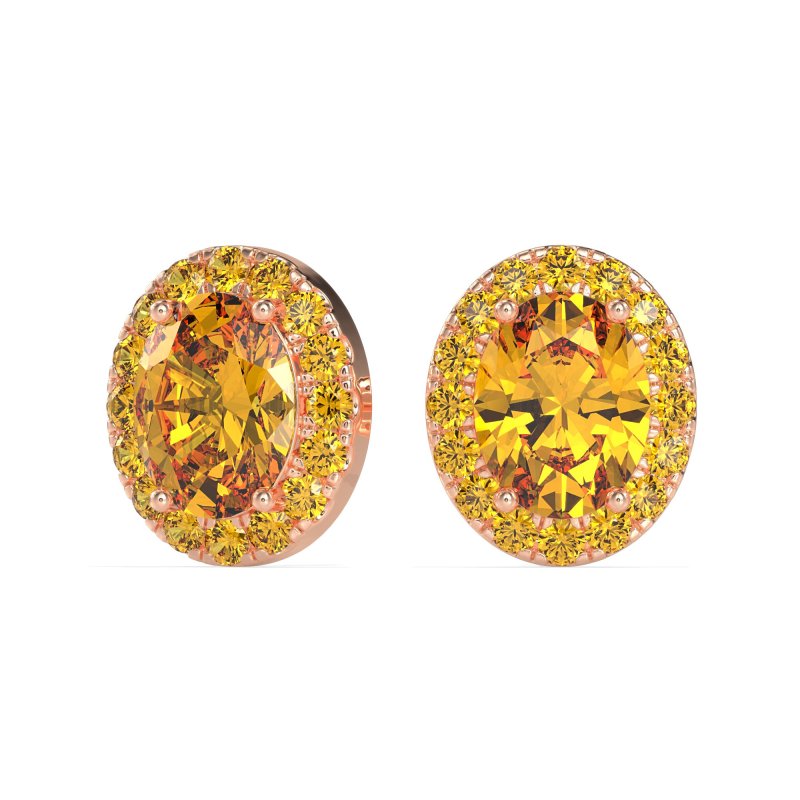 Classic Oval Halo Stud Earrings