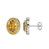 Classic Oval Halo Stud Earrings