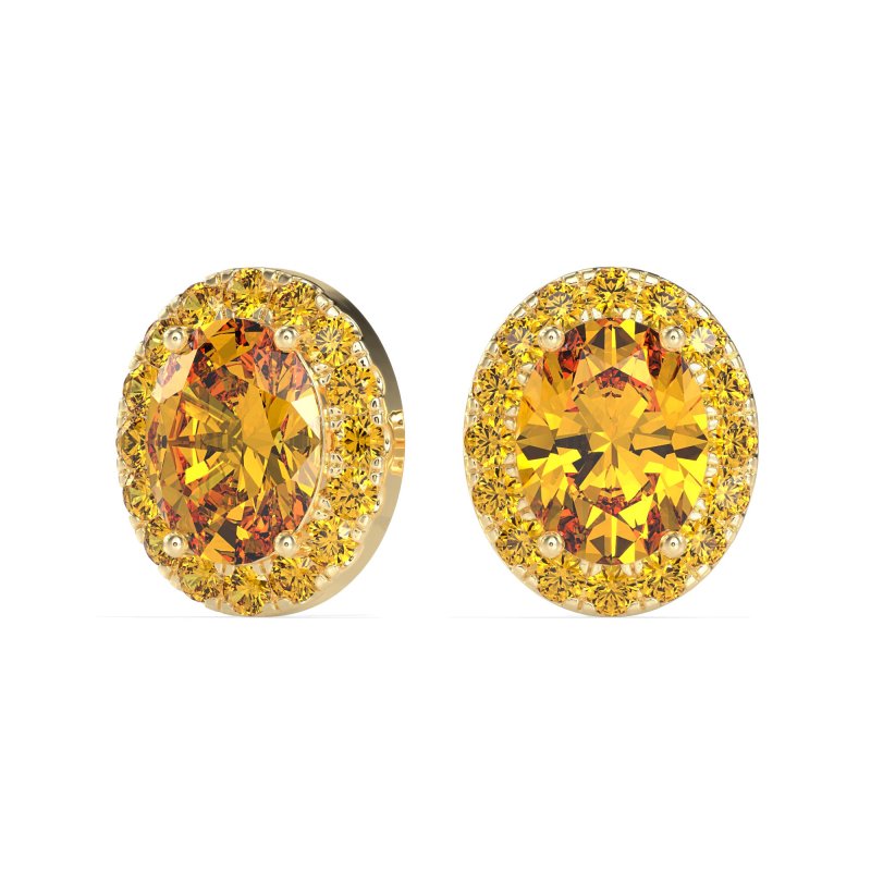 Classic Oval Halo Stud Earrings