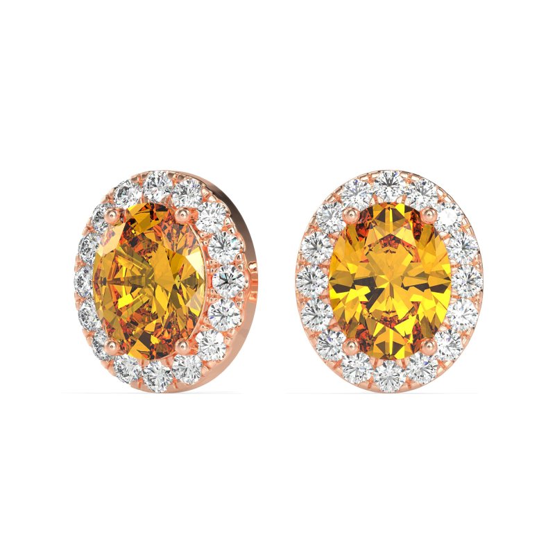 Classic Oval Halo Stud Earrings