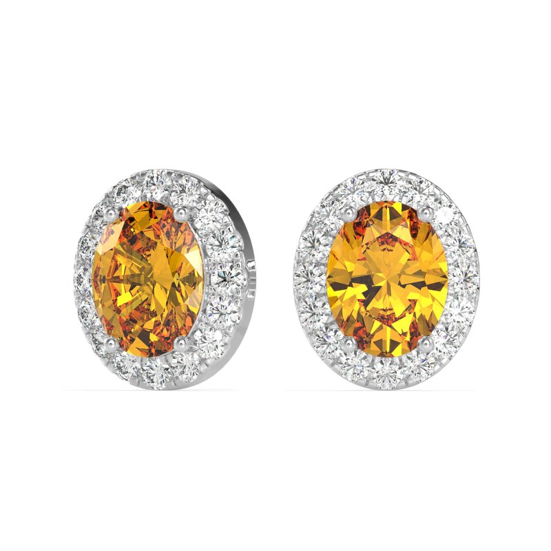 Classic Oval Halo Stud Earrings