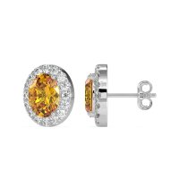 Classic Oval Halo Stud Earrings