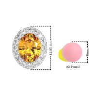 Classic Oval Halo Stud Earrings
