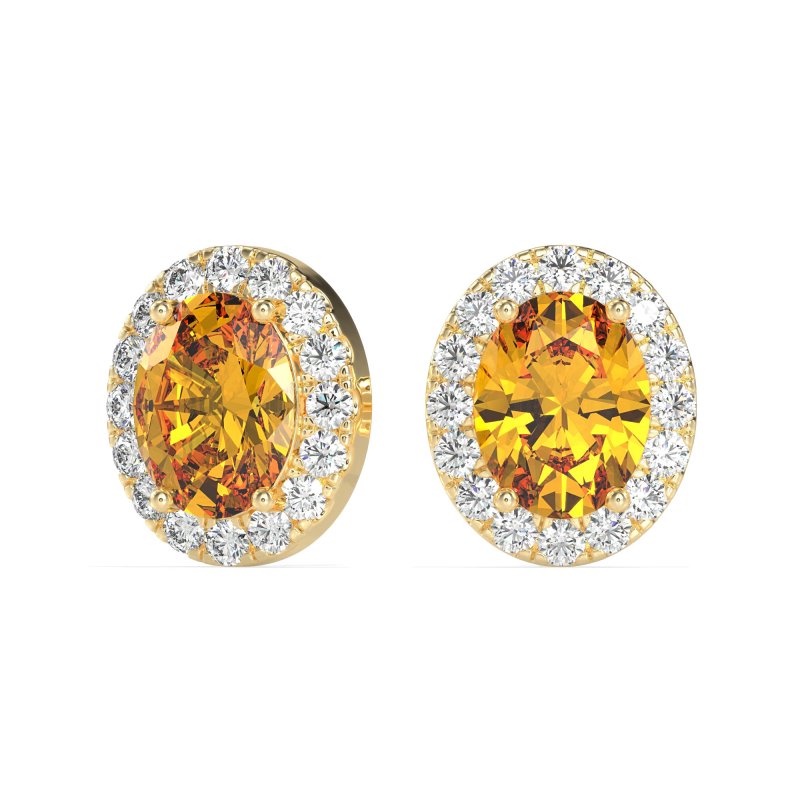 Classic Oval Halo Stud Earrings