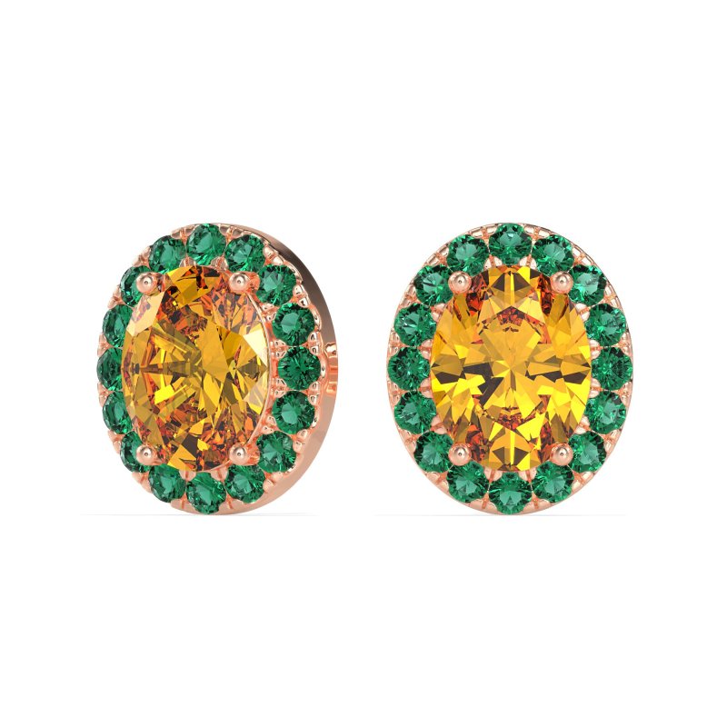 Classic Oval Halo Stud Earrings
