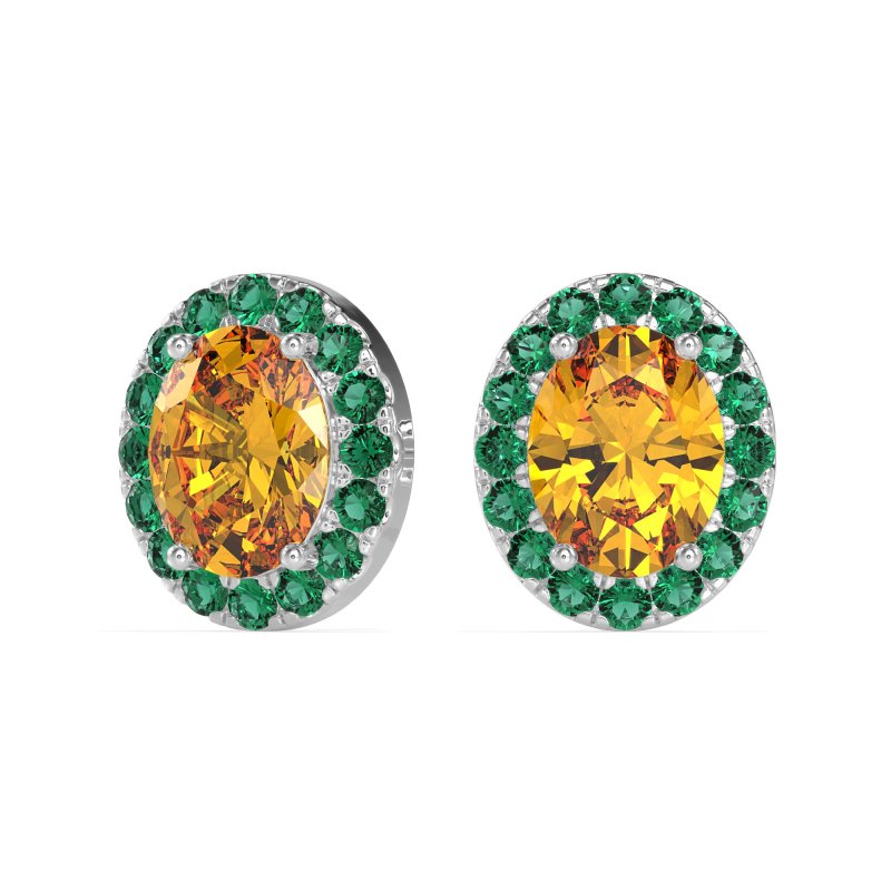 Classic Oval Halo Stud Earrings