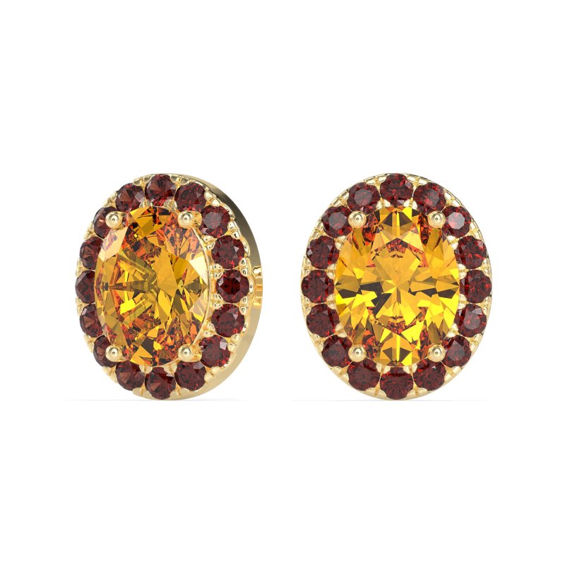 Classic Oval Halo Stud Earrings