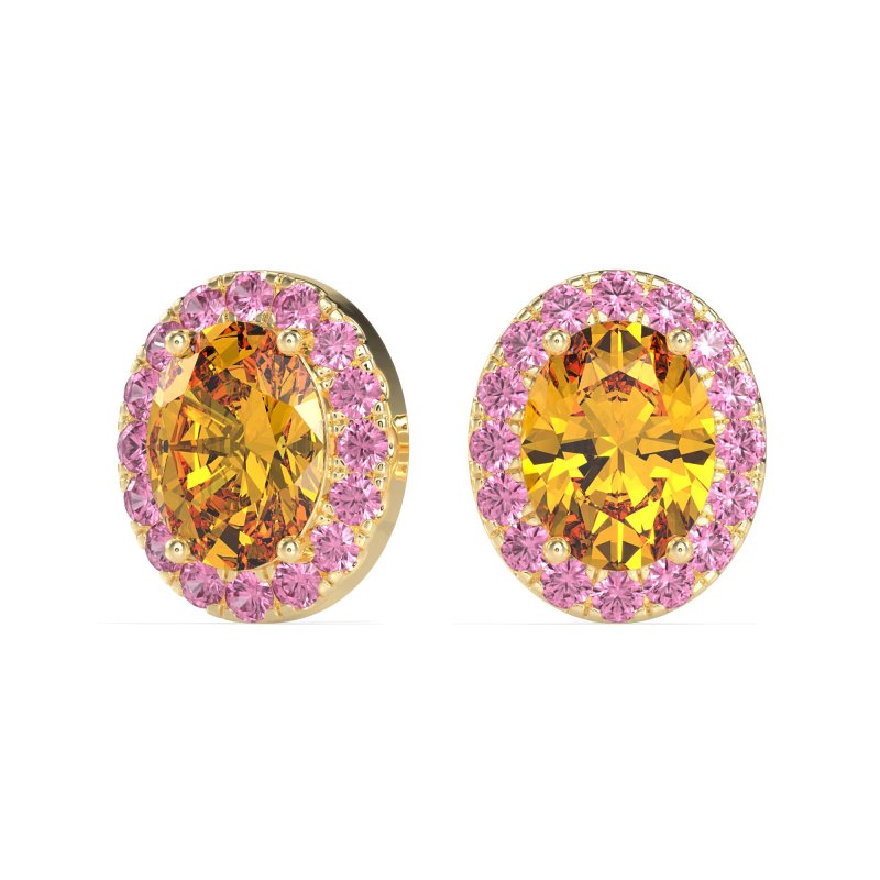Classic Oval Halo Stud Earrings