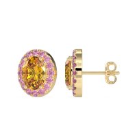 Classic Oval Halo Stud Earrings
