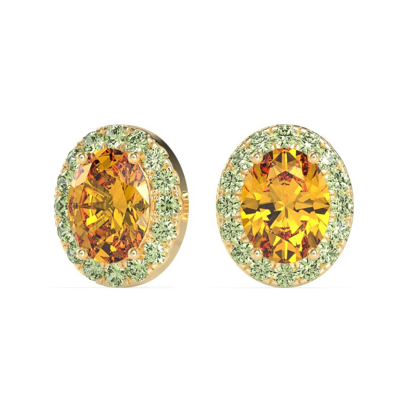 Classic Oval Halo Stud Earrings