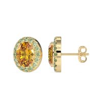 Classic Oval Halo Stud Earrings