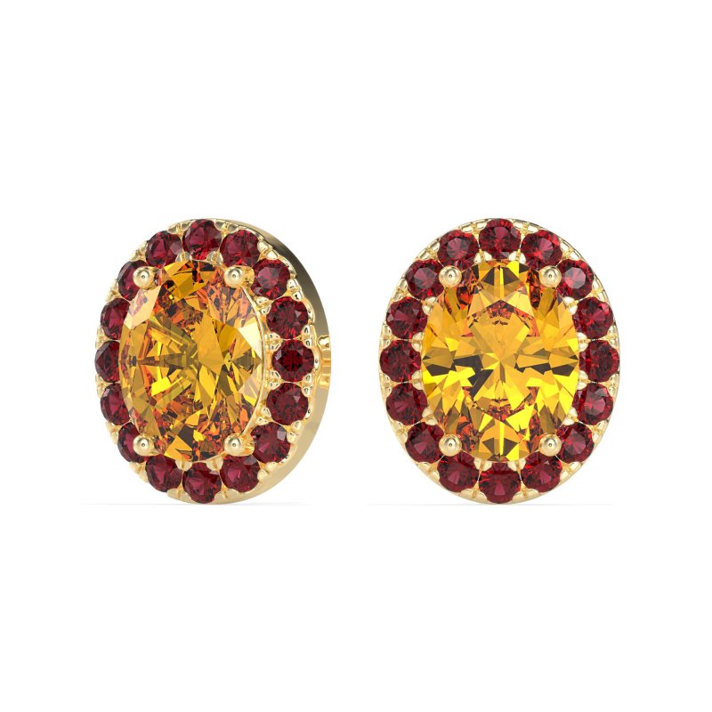 Classic Oval Halo Stud Earrings