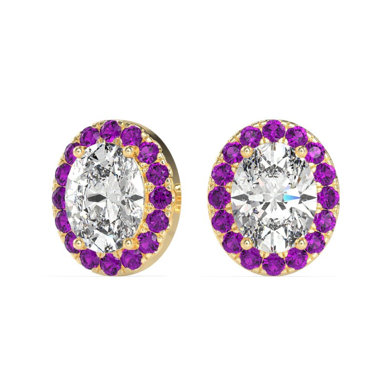 Classic Oval Halo Stud Earrings