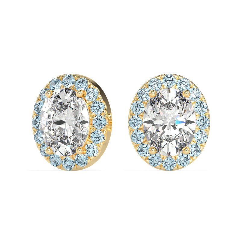 Classic Oval Halo Stud Earrings