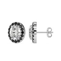 Classic Oval Halo Stud Earrings