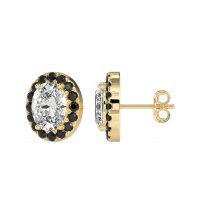 Classic Oval Halo Stud Earrings