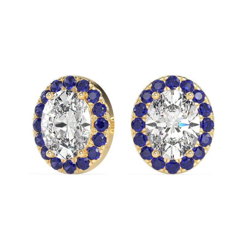 Classic Oval Halo Stud Earrings