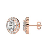 Classic Oval Halo Stud Earrings