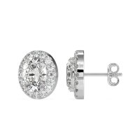 Classic Oval Halo Stud Earrings