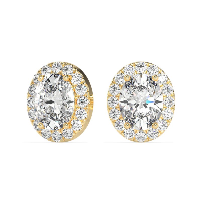Classic Oval Halo Stud Earrings