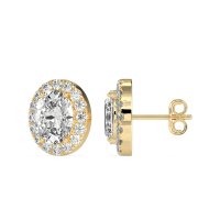 Classic Oval Halo Stud Earrings