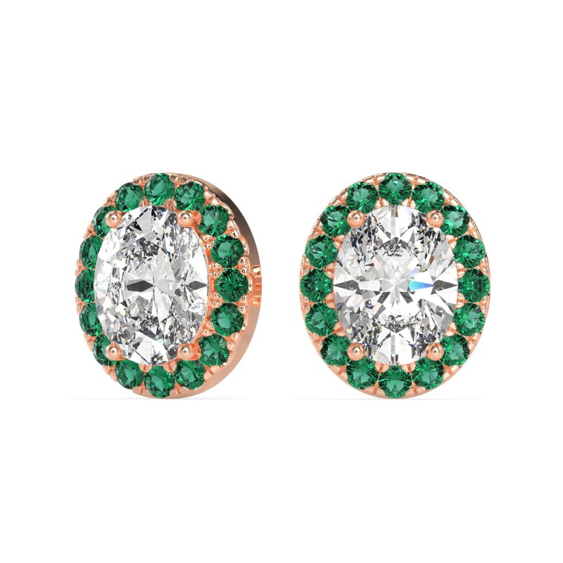 Classic Oval Halo Stud Earrings