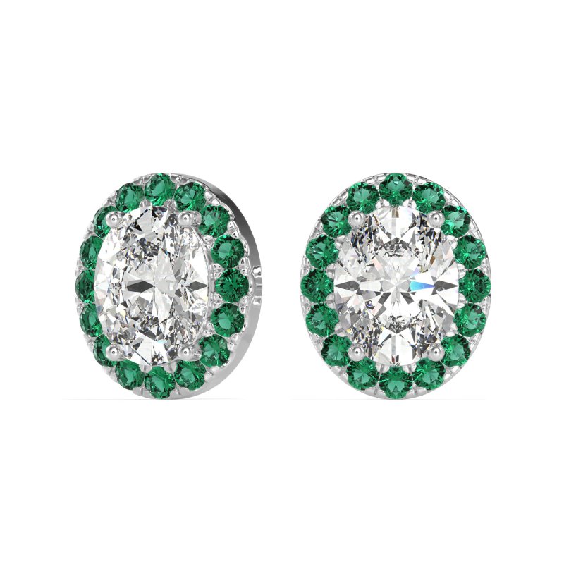 Classic Oval Halo Stud Earrings
